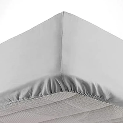 Image de douceur d&#039;intérieur Drap Housse (140 x 190 cm) Oscar Gris Clair, Microfibre Unie