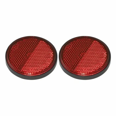 Afbeelding van Pro Plus Reflector met Grondplaat Zelfklevend Ø 55 mm Rood 2 stuks