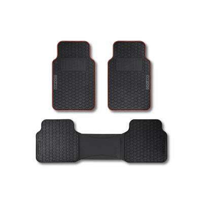 Afbeelding van Vloermattenset voor auto Sparco F500 Universeel Zwart/Rood (3 pcs)