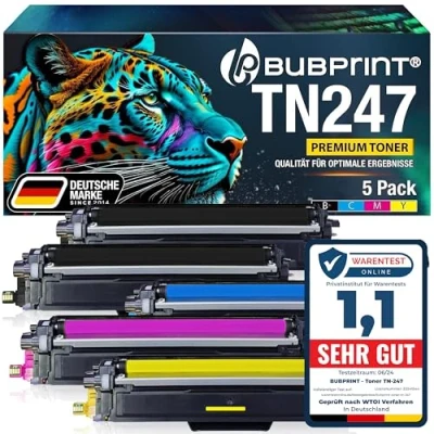 Afbeelding van Bubprint TN 247 compatibel met toner Brother 243CMYK TN247 voor MFC L3750CDW DCP L3550CDW L3770CDW HL L3210CW L3230CDW L3510CDW L3270CDW L3710CW L3730CDN 5 pack