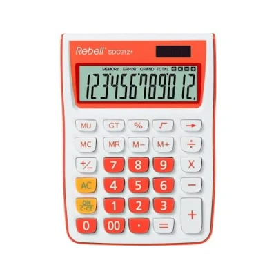 Afbeelding van Rebell Re Sdc912Or Bx Calculator Sdc912 Wit/Oranje