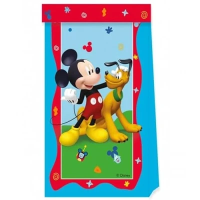 Afbeelding van Mickey Rock The House Papieren uitdeelzakjes 4 stuks
