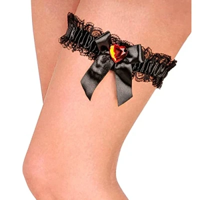 Afbeelding van WIDMANN Sexy kanten kousenband met roze hart voor vrouwen Accessoires &gt; Panty&#039;s en kousen