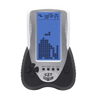 Afbeelding van CZT Retro Brick Gameconsole, achtergrondverlichting, blauw, geïntegreerd, 23 spellen, tank, battle/racing, hoofdtelefoon, puzzel, draagbaar speelapparaat, zakspeelgoed, speelgoed voor kinderen,