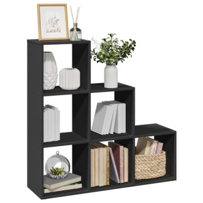Image de vidaXL Étagère séparatrice de pièce à 3 niveaux noir 99x29x99 cm857959