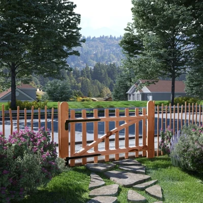 Afbeelding van Poort enkel 100x60 cm geïmpregneerd hazelaarhout