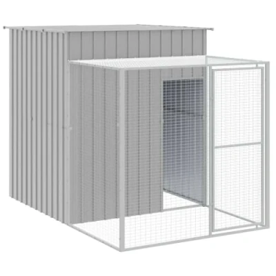 Afbeelding van vidaXL Kippenhok met ren 165x251x181 cm gegalvaniseerd staal grijs
