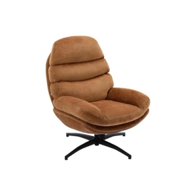 Afbeelding van Vente unique Draaifauteuil van terracottakleurige stof LIZUTA L 78 cm x H 99 D 93