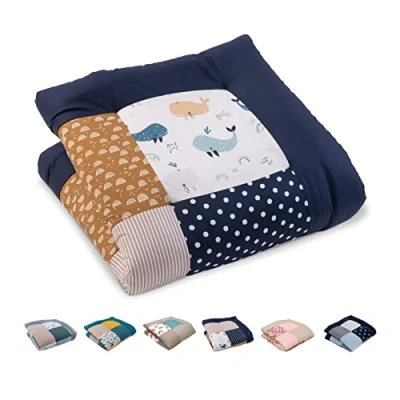 Afbeelding van ULLENBOOM kruipdeken voor baby&#039;s, 80 x cm, 100% Oeko Tex, gemaakt in de EU, dik gevoerd, walvis, ideaal als babyspeelmat, motorische mat en vloermat kinderen