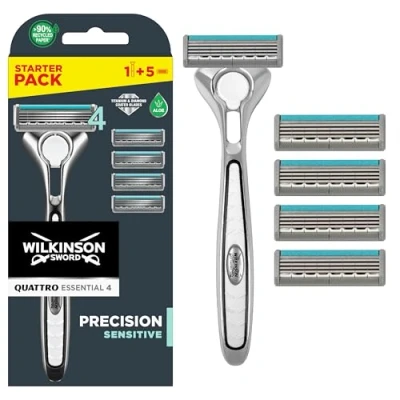 Afbeelding van Wilkinson Sword Quattro Titanium Sensitive 4 stuks scheermesjes + 1 mesje, 5