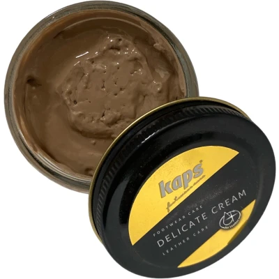 Afbeelding van Kaps Schoencreme schoensmeer verzorgt het leer en geeft glans (138) Midden Beige 50ml