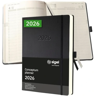 Afbeelding van SIGEL C2604 Terminplaner Conceptum 2026, A4+, zwart