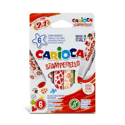 Afbeelding van Carioca stempelstift Stamperello, doos van 6 stuks in geassorteerde kleuren