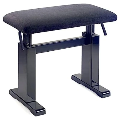 Afbeelding van Stagg PBH 780 BKP VBK Pianobank, hydraulisch, zwart, met zwarte ribfluwelen zitting (hoogglans) zwart