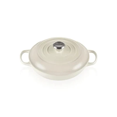 Afbeelding van Le Creuset Signature Braadpan met roestvrijstalen knop, 2,1 liter, Meringue
