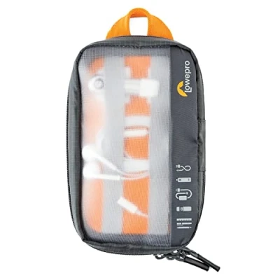 Afbeelding van Lowepro GearUp Pouch Mini, Borsa da Viaggio, Cavi, Adattatori, batterij, cartoonbatterij, USB trolley, Custodia Accessori Smartphone, Realizzata in Tessuto Riciclato, Grigio