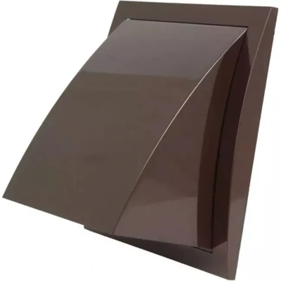 Afbeelding van Gevelrooster met terugslagklep 150x150 mm diameter 100 bruin ND10FVB