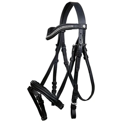 Afbeelding van HKM Hoofdstel Little Star Zwart Pony