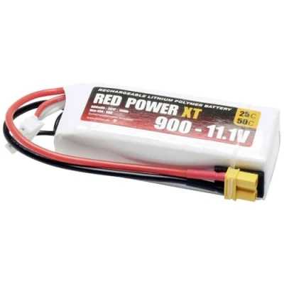 Afbeelding van Red Power LiPo accupack 11.1 V 900 mAh 25 C Softcase XT30