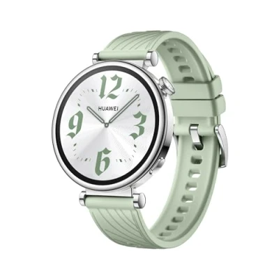 Afbeelding van HUAWEI Watch GT 4, 41 mm, smartwatch, iOS en Android, behuizing van roestvrij staal, tot 7 dagen batterijduur, caloriebeheer, volledig gezondheidsmanagement, SpO2, GPS, groene versie FR