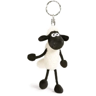 Afbeelding van NICI Sleutelhanger Shaun het schaap, 10 cm, wit, duurzame knuffeldierhanger met metalen ring om op te hangen aan sleutels, touw, tas en meer