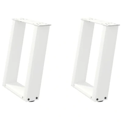 Afbeelding van vidaXL Salontafelpoten 2 st U vormig 28x(42 43) cm staal wit