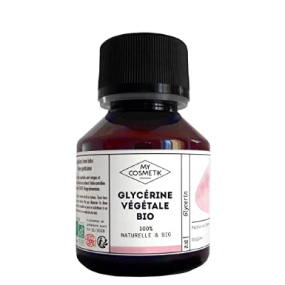 Afbeelding van Biologische plantaardige glycerine AB 100% zuiver en natuurlijk cosmetisch actief hydraterend verzachtend MY COSMETIK 50 ml