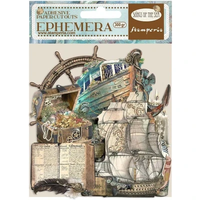 Afbeelding van Stamperia Songs of the Sea Ephemera Sailing Ship and Elements (34pcs) (DFLCT30)