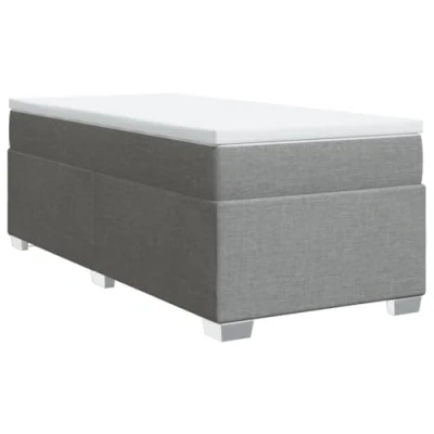 Afbeelding van vidaXL Boxspring met matras stof lichtgrijs 100x200 cm