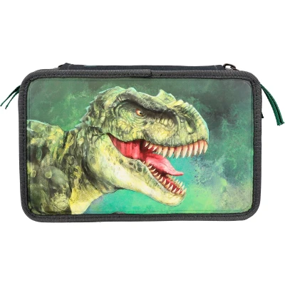Afbeelding van Depesche Dino World 3 vaks etui met 3D effect