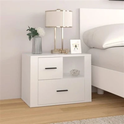 Afbeelding van vidaXL Nachtkastje 60x36x45 cm bewerkt hout wit