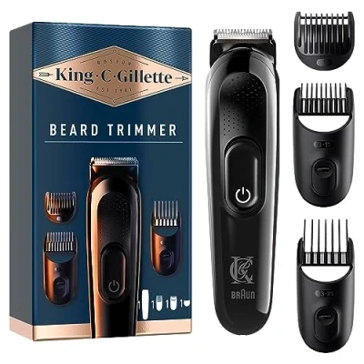 Image de Tondeuse Homme King C Gillette Sans Fil Rechargeable Lames Aiguisée Bleu