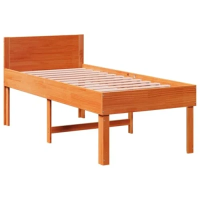 Image de vidaXL Cadre de lit sans matelas cire marron 90x200 cm bois pin massif