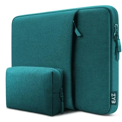 Afbeelding van ZYB Laptophoes 14 inch voor MacBook Air 2023 15 M2 A2941, Lenovo Thinkpad Ideapad Chromebook HP Acer Dell Surface Oude Mac Pro Groenblauw