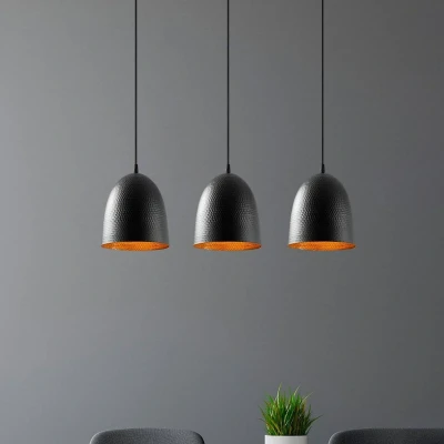 Afbeelding van Tattoo 6173 hanglamp, zwart, metaal 3 lamps lineair
