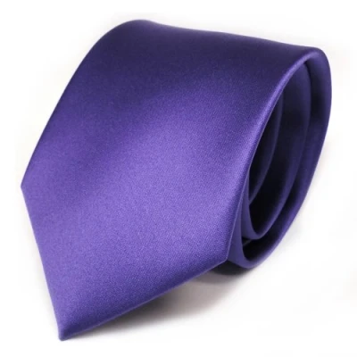 Afbeelding van Effen satijnen stropdas van Tigertie Designer, paars, maat: ca. lengte 150 cm, breedte 8 Paars.