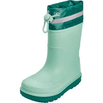 Image de Playshoes Bottes de pluie unisexes pour enfant en caoutchouc doublées, Doublure verte, 32 EU