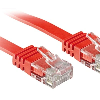 Image de Lindy Cordon de raccordement RJ 45 (M) pour 30 cm UTP CAT 6 moulé plat rouge