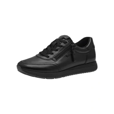 Afbeelding van Tamaris Sneakers laag, Dames, Maat: 38, Black nappa Leer en imitatieleer
