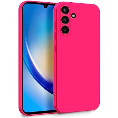 Afbeelding van MyGadget Beschermhoes voor Samsung Galaxy A34 5G, zachte en soepele hoes van TPU, met microvezelvoering, extra dun licht, donkerroze
