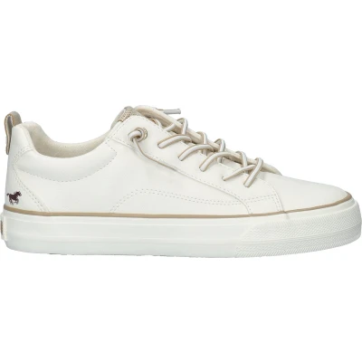 Afbeelding van Mustang Sneakers laag, Dames, Maat: 40, Weiss Hoogwaardig imitatieleer