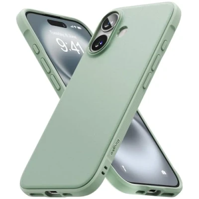 Afbeelding van Ringke Hoesje compatibel met iPhone 16 Plus [Onyx] Schokbestendig Antislip Flexibel Ultradun Zacht TPU Zachte Bumper Duurzaam Case Accessoires Mint