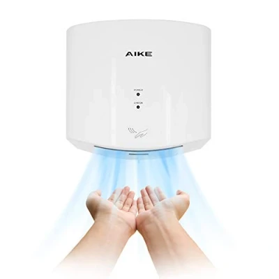 Afbeelding van AIKE handdroger, 10 seconden om te drogen, elektrische energiebesparend, automatisch, hoge snelheid, commerciële handdroger voor badkamer en toilet, AK2630S, 1400 W, wit