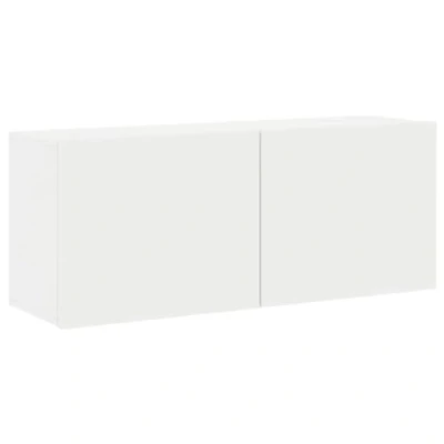 Image de vidaXL Meuble TV mural blanc 100x30x41 cm