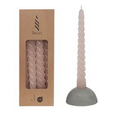 Afbeelding van Twist kaars Roze set van 4 stuks 19cm