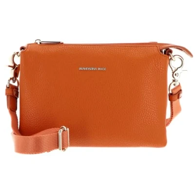 Afbeelding van MANDARINA DUCK Leren Schoudertas Mellow Lux Crossbody Bag Marmalade Oranje