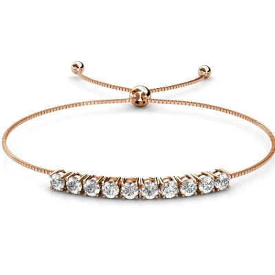 Afbeelding van Yolora Dames Armband met 10 Kalpa Camaka Kristallen Ros� kleurig 18K Ros�goud Verguld