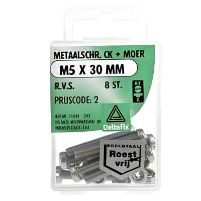 Afbeelding van M.schroef moer ck m5x30mm 8st Deltafix