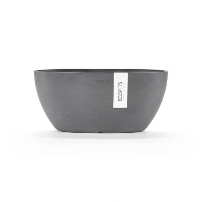 Afbeelding van Ecopots Sofia ovaal 30 cm grijs planten/bloembak pot