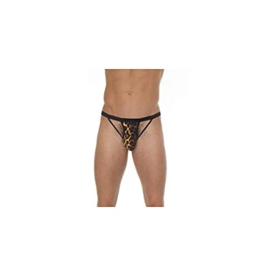 Afbeelding van Amorable by Rimba Erotische String Open Voor Heren Met Luipaardprint Mannen Slip One Size Polyamide